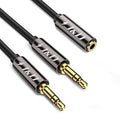 J&D 1/8 Inch TRS Stereo Y Splitter Cable, Gold Plated Copper Shell 3.5mm Female to Dual Male Adapter, Only Suitable for Switching, 3.3 Feet