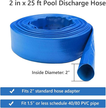 Eastrans 2" x 25 FT Pool Backwash Hose, Heavy Duty Flat Discharge Hose - Image 4