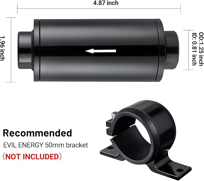 EVIL ENERGY Inline Fuel Filter 10 Micron - Image 2