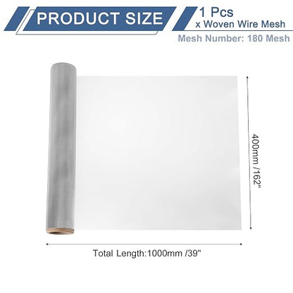 uxcell 2Pcs 180 Mesh 39" x 12" Woven Wire Mesh, 316 Stainless Steel Air Vent - Image 2