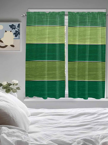 Farm Retro Green Wood Grain Window Valance Curtains, Rustic Wooden Plank - Image 4