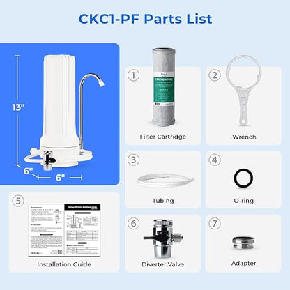 iSpring CKC1-PF 2.5" x 10" Countertop Water Filter, SGS-Tested Filter, Odors - Image 7