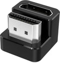 AGVEE 1 Pack (Long Side Inward) 180 Degree Angled HDMI Male to HDMI Female Adapter, U-Shaped 8K@60HZ Converter Coupler Connector Extender for Portable Display Monitor Accessories, Black