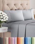 Full Size 4 Piece Sheet Set - Comfy Breathable & Cooling Bed Sheets Set - Hotel Luxury Bedding for Women, Men, Kids, Teens, Boys & Girls - Deep Pockets, Soft and Wrinkle Free - Oeko-Tex - Steel Blue