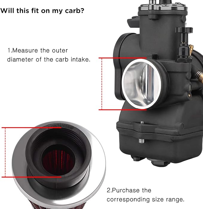 Evermotor Motorcycle Air Filter, 41mm 42mm 43mm Filter - Image 4