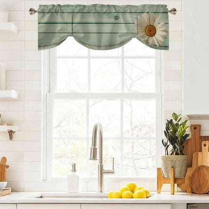 Daisy Flower Tie Up Valance Curtains - Image 9