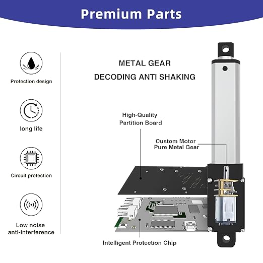 1 Inch 9lbs Mini Stroke 12V Electric Linear Actuator 0.6"/sec Linear Motion Actuator with Brackets for Cabinets, Robotics, Home Automation, Window Opener(40N, 25mm)