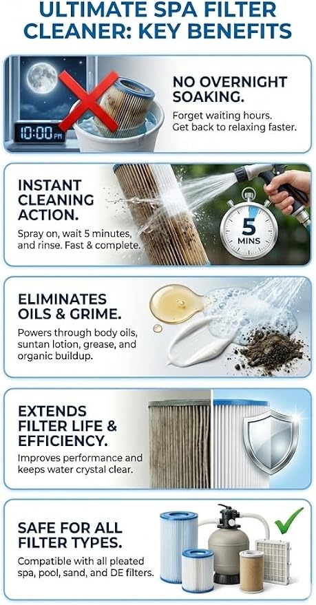 Ultimate Spa Filter Cleaner Fast-Acting Spray. Instant clean - Image 2