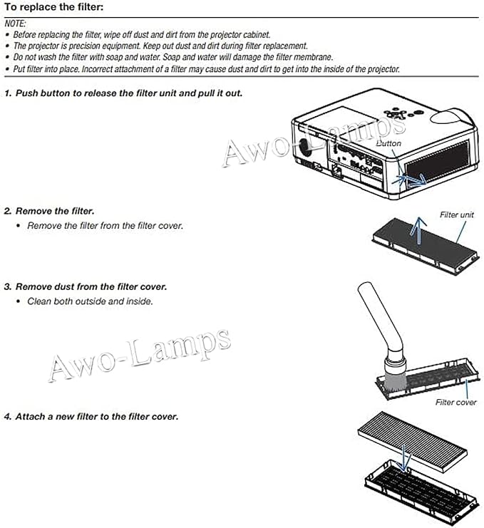 AWO ET-RFL300 Replacement Projector Air Filter - Image 5
