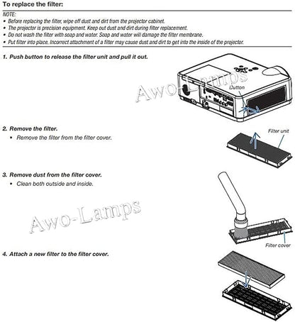 AWO ET-RFL300 Replacement Projector Air Filter - Image 5
