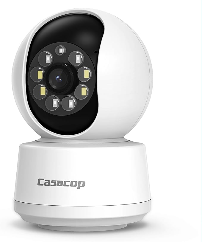 Smart Security Camera, 1080p Home Security Camera, Pan & Tilt 2.4Ghz Indoor IP Camera, with Person, Vehicle, Animal Detection, Phone App 2-Way Audio, Compatible with Alexa and Google Assistant
