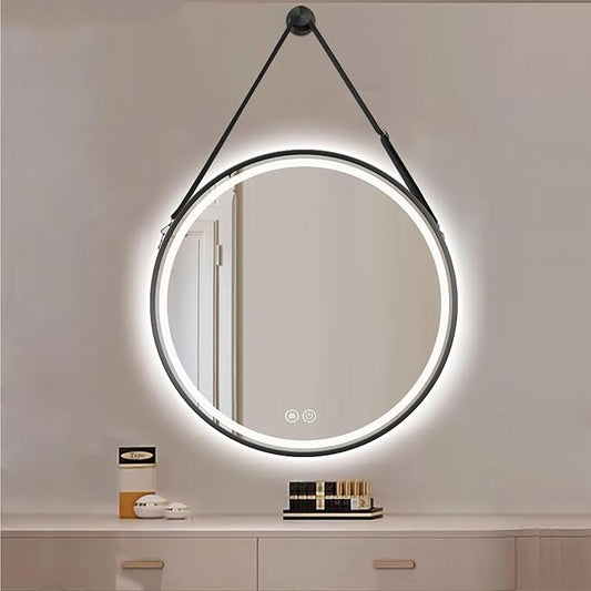 JSLJDM 500X500 mm Illuminated Backlit LED Bathroom Mirror, Wall Mounted by JSLJDM