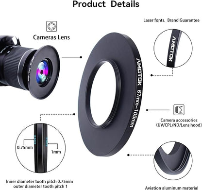 67mm Lens to 105mm Camera Lens Adapter, 67mm-105mm Filter Step up Rings - Image 3