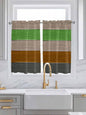 Farm Gray Green Brown Wood Grain Window Valance Curtains, Rustic Wooden Plank by IDOWMAT