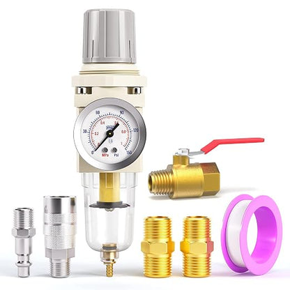 TAILONZ PNEUMATIC 1/4 Inch NPT Air Filter Pressure Regulator Combo Piggyback by TAILONZPNEUMATIC