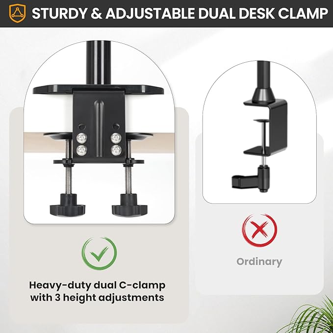 TARION Camera Arm Desk Mount: Heavy Duty DSLR Desktop Mount Camera Stand with Tablet Holder Double C Clamp 1/4 3/8 Screw Adapter Articulating Arm for Selfie Streaming Videography TitanRig Lite Z