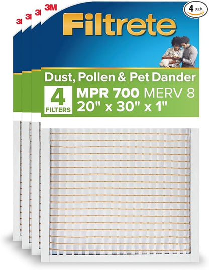 Filtrete 20x30x1 AC Furnace Air Filter, MERV 8, MPR 700, Tough on Pollen by Filtrete