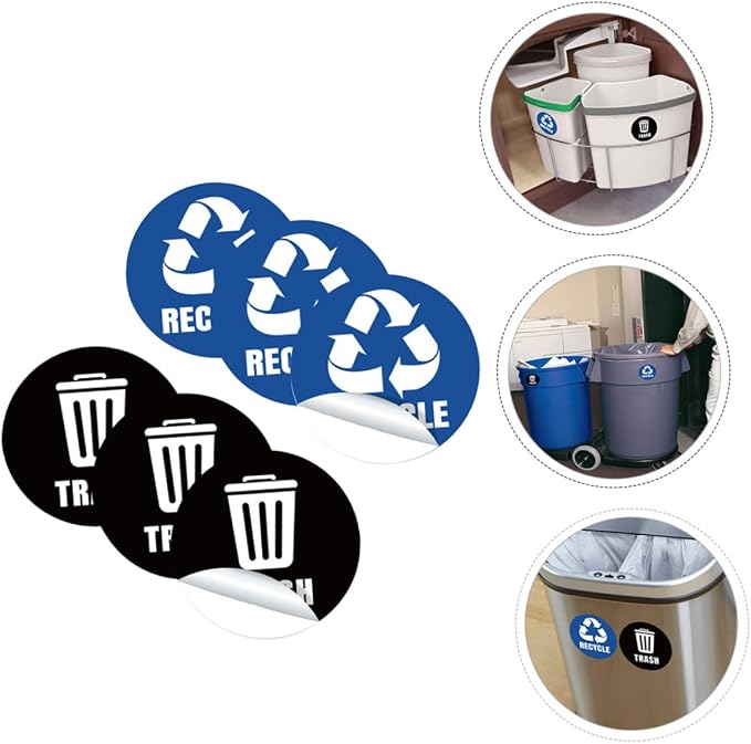 VILLCASE 6-Pack Self-Adhesive Garbage Classification Stickers - Image 7