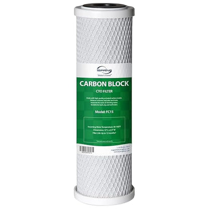 iSpring FC15 5 Micron 10" Replacement CTO Carbon Block Water Filter Cartridge by iSpring