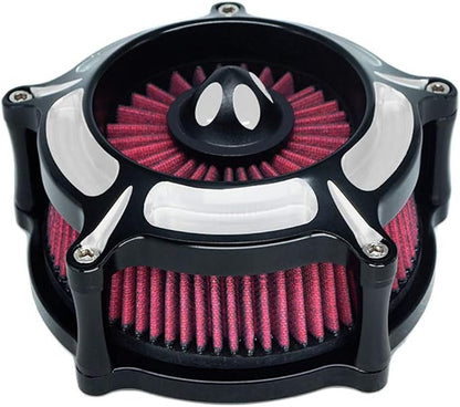 Air Filter Intake Motorcycle Turbine Cleaner Kit Cnc Cut Chrome - Image 2