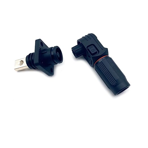 150A Battery Energy Storage Connector, 35mm² High Current Connectors IP67 Waterproof Copper Brand Thread Wiring Power Adapter Quick Plug Terminal Right Angle Plug and Socket (1500V Black+Orange)