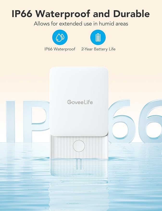 GoveeLife Water Leak Detectors 3 Pack, 100dB Adjustable Audio Alarm and Leak and Drip Alerts, Detector for Home, Bedrooms, Basement, Warehouse, Cabin/RV