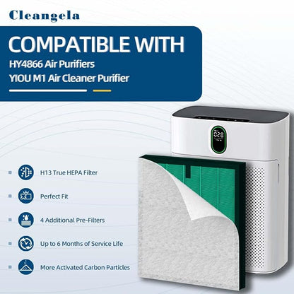4 Pack HY4866 Air Purifier Replacement Filter Compatible - Image 2