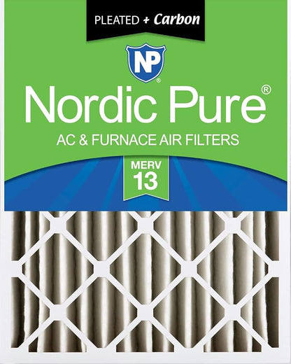 Nordic Pure 16x25x4 Pleated Air Filters MERV 13 Plus Carbon 1 Pack by NordicPure