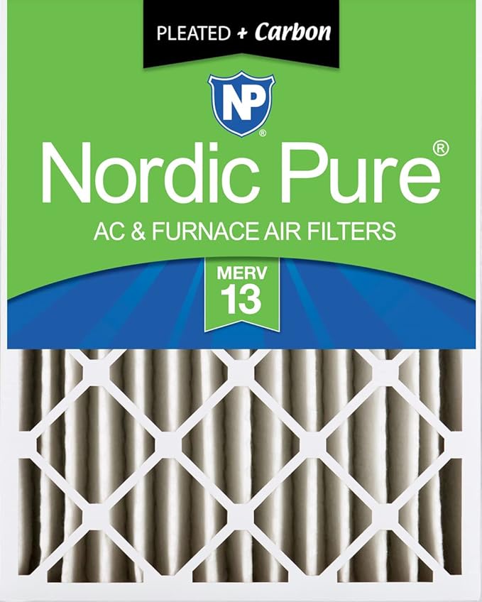 Nordic Pure 20x20x4 Pleated Air Filters MERV 13 Plus Carbon 1 Pack by NordicPure