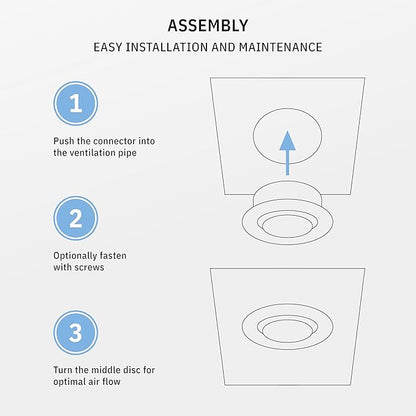 calimaero® TVSA 4 Inch AC Vent Cover Round Adjustable Steel Air Vent Deflector - Image 7