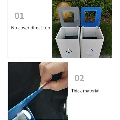 GLigeT Outdoor Trash can White Combined Trash Can Large-Capacity Square Sorting - Image 3