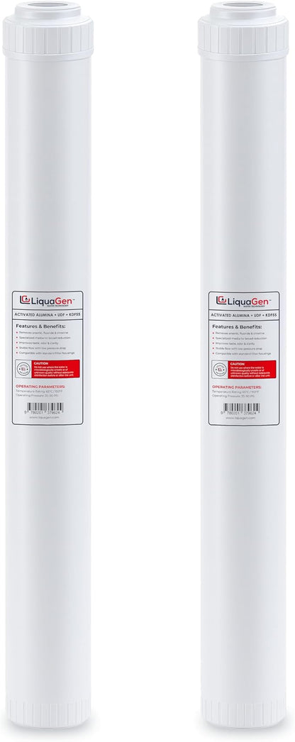 LiquaGen Activated Alumina + Carbon + KDF-55 Replacement Water Filter Cartridge by LiquaGen