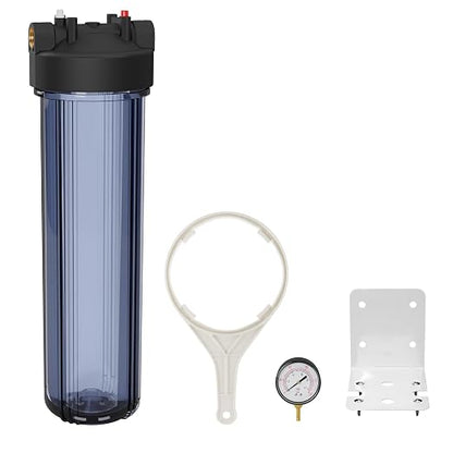 Max Water Whole House 20" x4.5" Purple Clear WH Water Filter Housing 1 inch by MaxWater