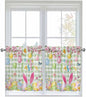 Happy Easter Half Window Curtains 24 Inches Long, Spring Bunny Eggs Flower Sage by Unknown