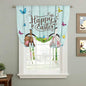 Tie Up Curtains, Happy Easter Bunny Butt Egg Floral Adjustable Rod Pocket by Unknown