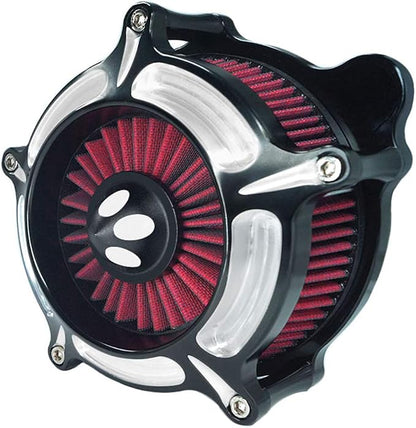 Air Filter Intake Motorcycle Turbine Cleaner Kit Cnc Cut Chrome - Image 8