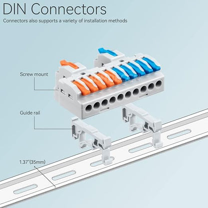 6pcs DIN Rail Terminal Blocks, DIY Splicing Wire Connectors - Image 3