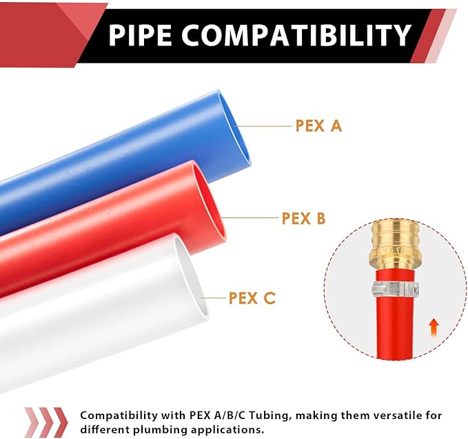 EFIELD Barb Crimp Pex 3/4 Inch x 3/4 Inch NPT Male Adapter Brass Fitting - Image 3