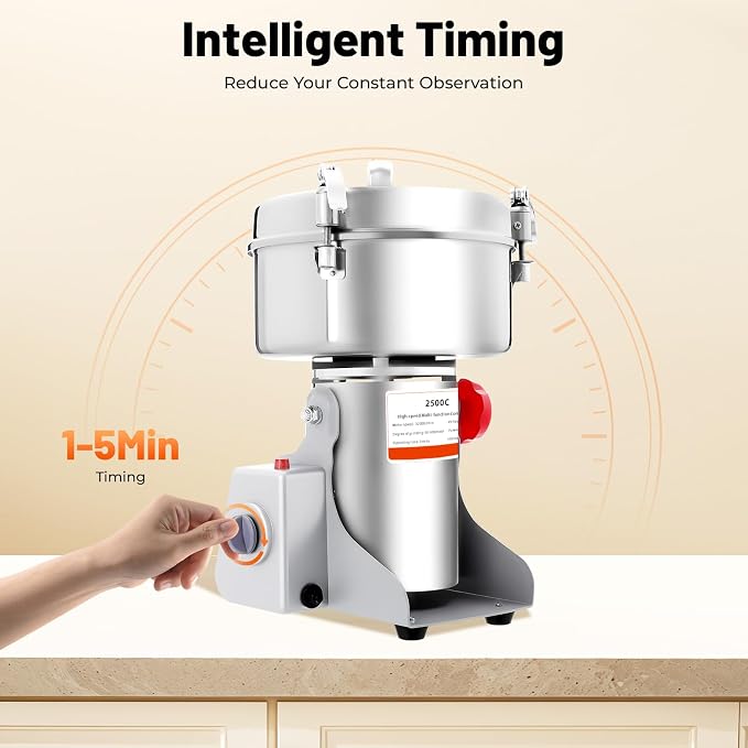 Electric Grain Mill, 2500g Capacity High-speed Grain Mill Grinder, Food-grade - Image 6