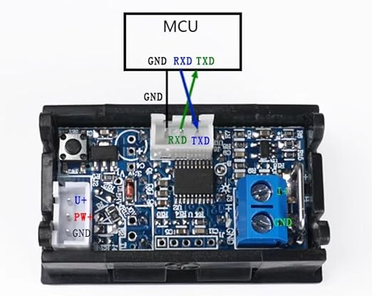 Taidacent Modbus RTU Power Monitor Energy Meter with RS485 TTL Isolated 100V 5A 10A 50A 100A DC Voltage Current Meter with Dual LCD Display (100V50A_Modbus Protocol_485 Isolation)