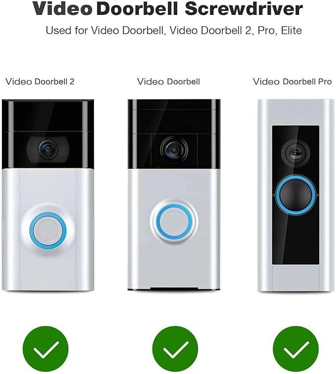 Video Screwdriver Bit Set for Battery and Wifi Access - Fits All Video Doorbell Models (Green)