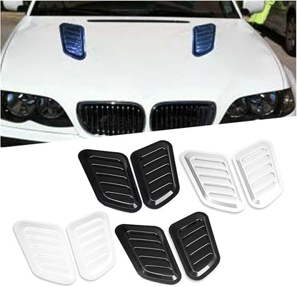 2Pcs ABS Car Air Flow Intake Hood Scoop Vent Bonnet Cover Universal DIY - Image 2