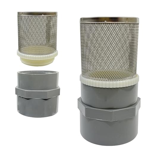 DN20 inch Stainless Steel Filter Cover Connected to 3/4" DN20 Grey PVC Water by Cotonlake