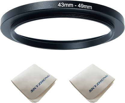 43mm Lens to 49mm Camera Lens Adapter 43mm to 49mm Step Up Ring Adapter Ring by SKYZHENG