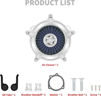 HDBUBALUS Motorcycle Air Filter Air Cleaner Intake System Cleaner Fit - Image 5