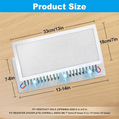 4-Pack 7"x13" White Powerful Magnetic Vent Covers - Image 2