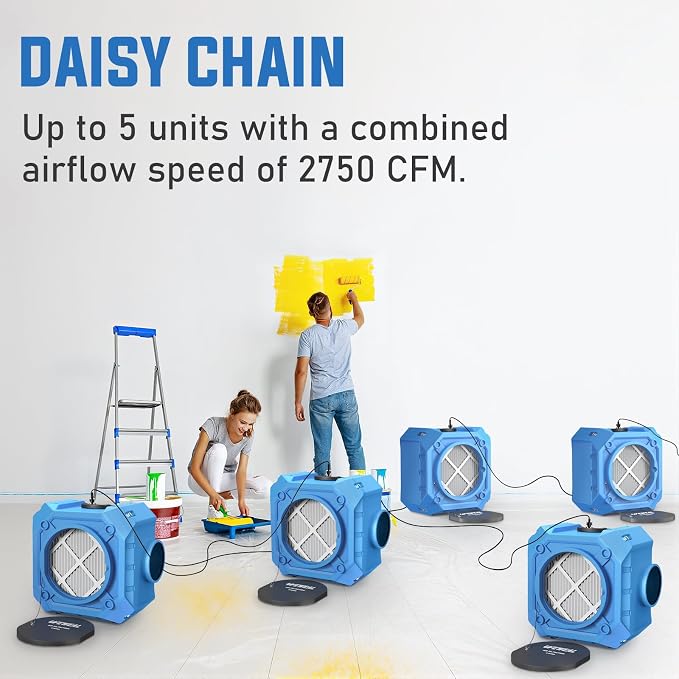 Commercial Air Scrubber with 3-Stage Filtration, Stackable Negative Air Machine - Image 4