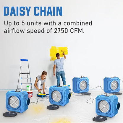 Commercial Air Scrubber with 3-Stage Filtration, Stackable Negative Air Machine - Image 4