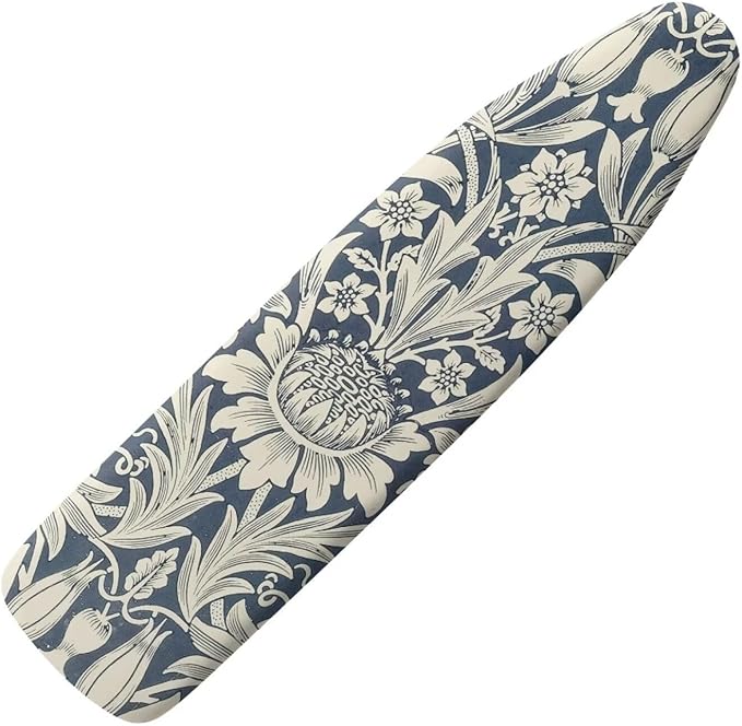 ZCFYGDX William Morris Art Floral Ironing Board Cover Decor, Resist Scorching & Staining, Easy Install Resistant Elastic Edges,3 Nylon Buckle Fasteners Straps,Relaxing Breathable Ironing Experience XL