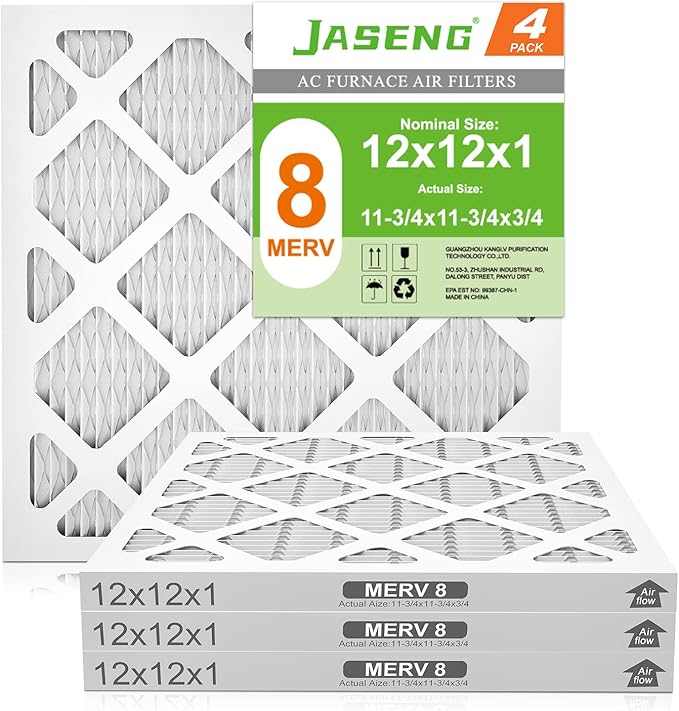 12x12x1 AC Furnace Air Filters, MERV 8 Dust Defense, JASENG MPR 600 Pleated by NewFilter